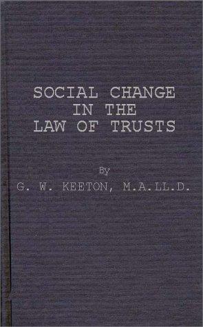 Cover for Social change in the law of trusts