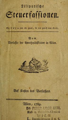 Cover for Liliputische Steuerfassionen