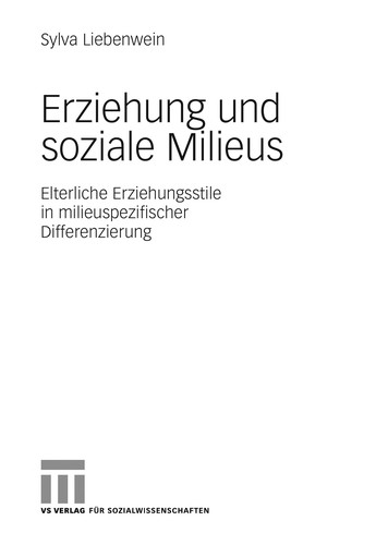 Cover for Erziehung und soziale Milieus