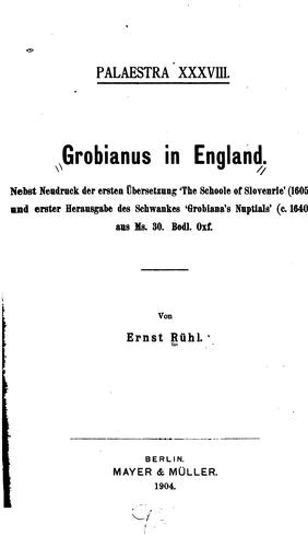 Cover for Grobianus in England.