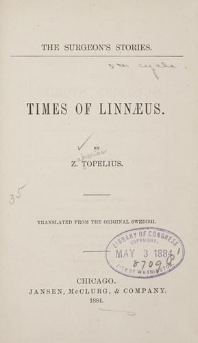 Cover for Times of Linnæus.