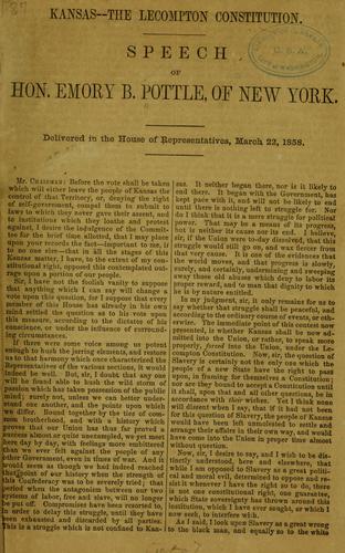 Cover for Kansas--the Lecompton constitution