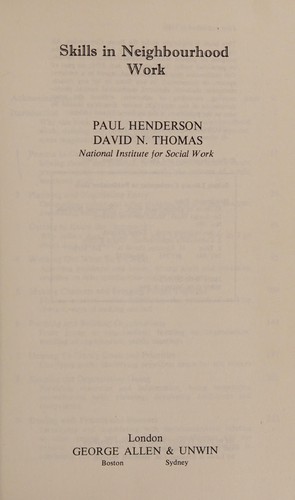 Cover for Skills in neighbourhood work
