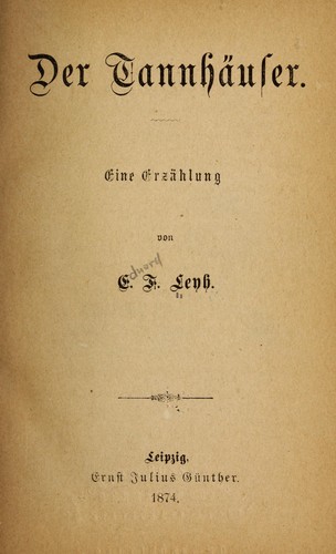 Cover for Der Tannhäuser