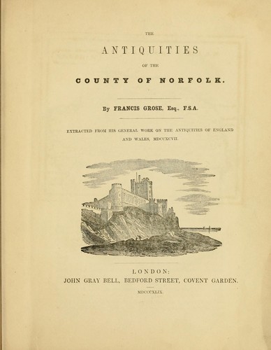 Cover for The antiquities of the county of Norfolk.