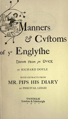 Cover for Manners & cvstoms of ye Englyshe drawn from ye qvick