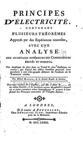 Cover for Principes d'électricité