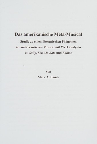 Cover for Das amerikanische Meta-Musical