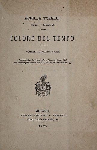 Cover for Colore del tempo