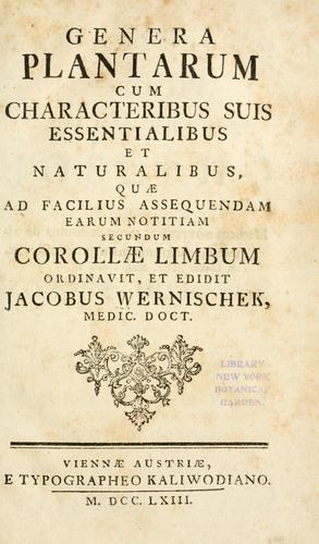 Cover for Genera plantarum