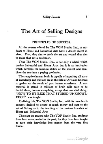 Cover for Selling Lessons: A Course Teaching The Business End Of Designing