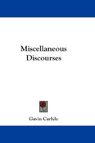 Cover for Miscellaneous Discourses