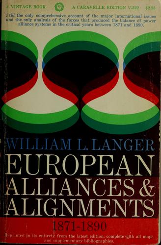 Cover for European alliances and alignments, 1871-1890.