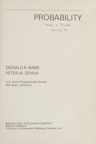 Cover for Probability
