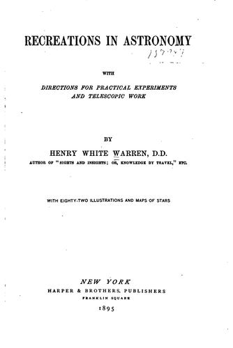 Cover for Recreations in astronomy