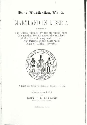 Cover for Maryland in Liberia