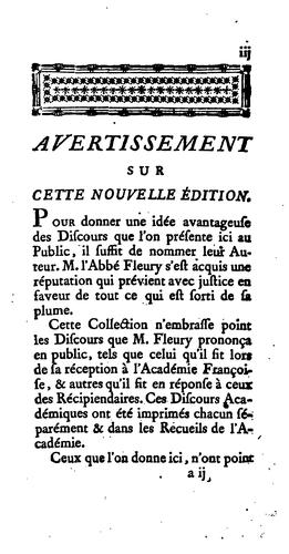 Cover for Discours sur l'histoire ecclésiastique. On y a joint le Discours sur le renouvellement des ...