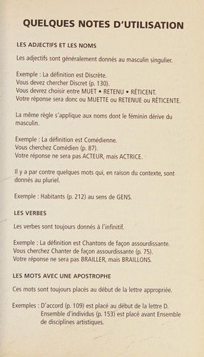 Cover for Dictionnaire des mots croisés de poche