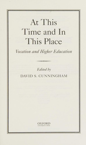 Cover for At This Time and in This Place