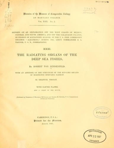 Cover for The radiating organs of the deep sea fishes