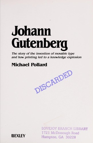 Cover for Johann Gutenberg