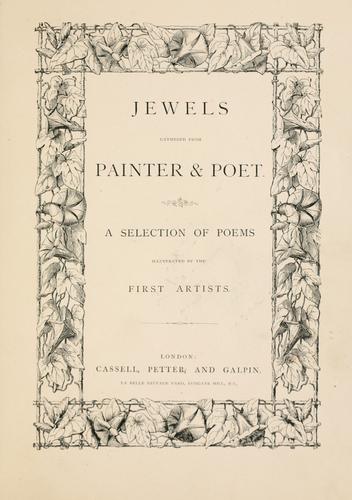 Cover for Jewels gathered from painter & poet.