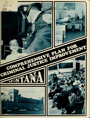 Cover for Montana comprehensive plan for criminal justice improvement