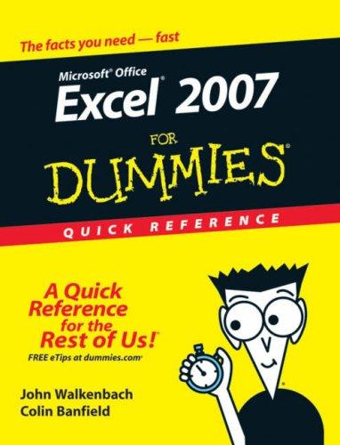 Cover for Excel 2007 For Dummies Quick Reference (For Dummies (Computer/Tech))