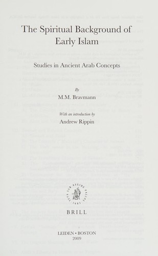 Cover for The spiritual background of early Islam