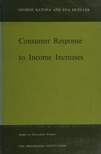 Cover for Consumer response to income increases