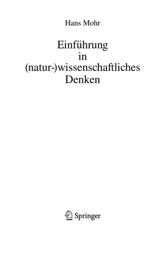 Cover for Einführung in (natur-)wissenschaftliches Denken