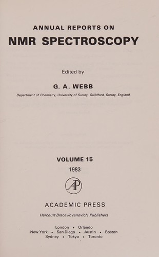 Cover for Annual reports on NMR spectroscopy.