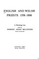 Cover for English and Welshpriests 1558-1800