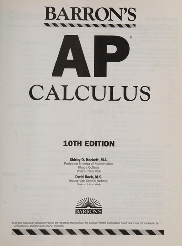 Cover for Barron's AP calculus