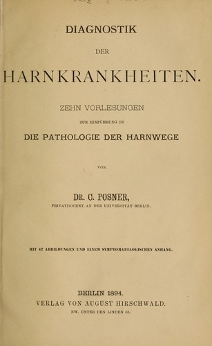 Cover for Diagnostik der Harnkrankheiten
