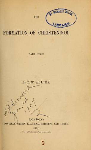 Cover for The formation of Christendom