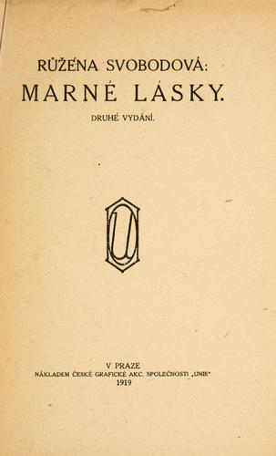 Cover for Marné lásky