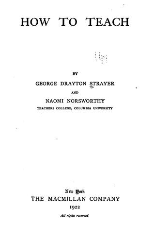 Cover for How to teach