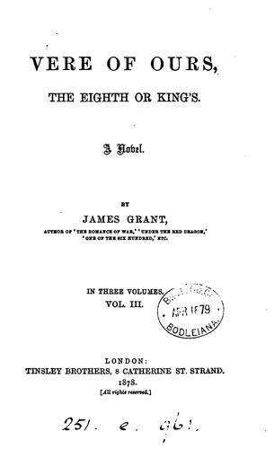 Cover for Vere of ours, the Eighth or King's