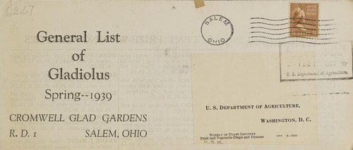 Cover for General list of gladiolus, spring 1939