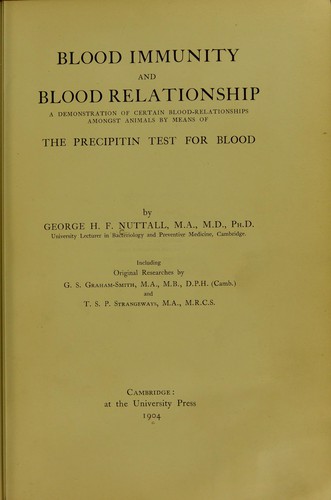 Cover for Blood immunity and blood relationship