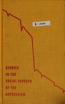 Cover for Research memorandum on rural life in the depression.