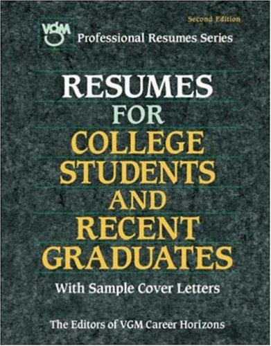 Cover for Resumes for college students and recent graduates