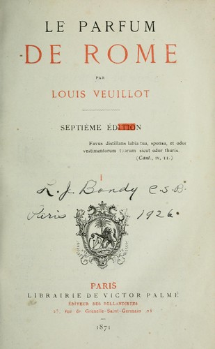 Cover for Le parfum de Rome