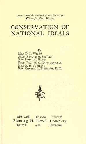 Cover for Conservation of national ideals