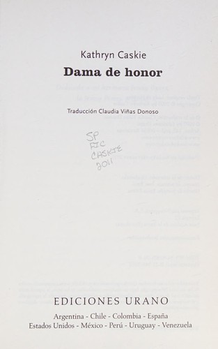 Cover for Dama de honor
