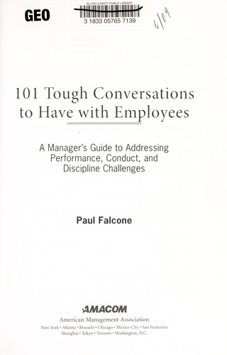 Cover for 101 Tough Conversations to Have with Employees