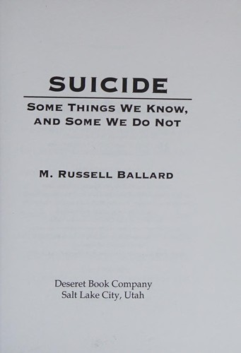 Cover for Suicide