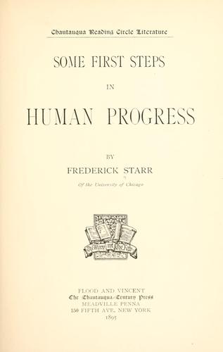 Cover for Some first steps in human progress.