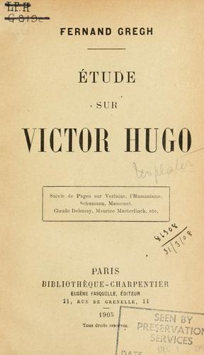 Cover for Étude sur Victor Hugo.